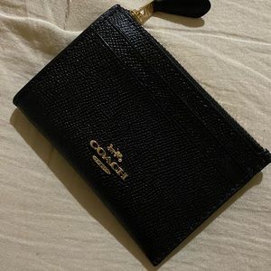 Coach black leather small wallet